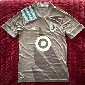 Adidas Gray Men's Minnesota United Jersey with Blue Stripe Accents
